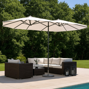 Parasol double 2,7 x 4,6 m écru CABIATE