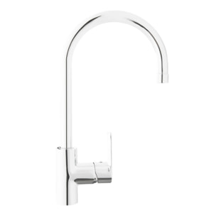 Project mitigeur monocommande col de cygne pour évier, avec bras pivotant, Chrome (SATBSPRO280)