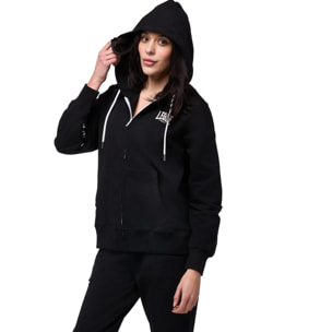 Tuta da donna con felpa con cappuccio e zip e pantalone jogger non felpata Leone Basic