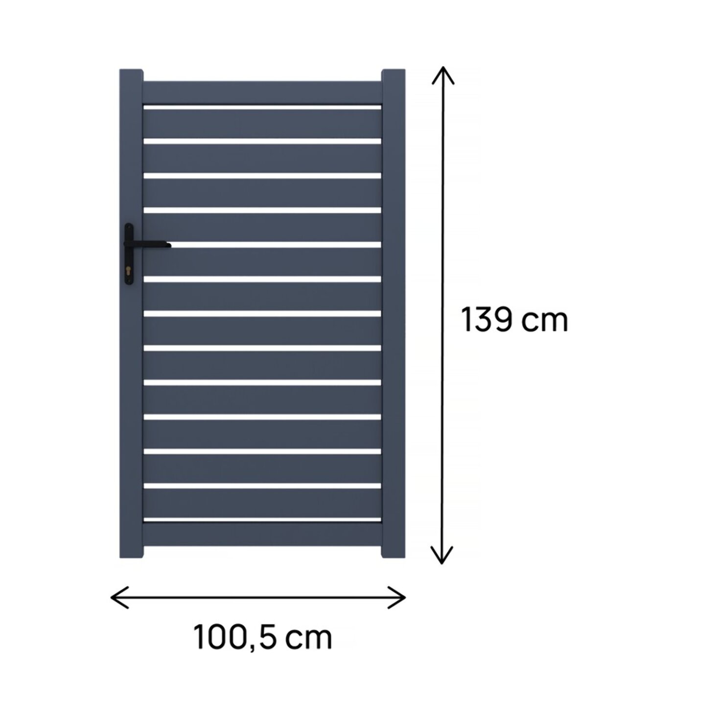 Portillon aluminium semi-ajouré "Matthieu" - 100 x 140 cm  - Gris