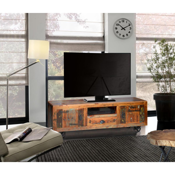 Mueble TV - Madera reciclada - 55x160x40cm