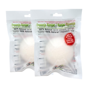 esponja natural raiz konjac pack de 2