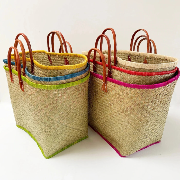 Panier artisanal de Madagascar - Penjy Naturel MM Bleu marine