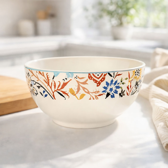 Lot de 6 bols à motif floral coloré 600ml JAIPUR