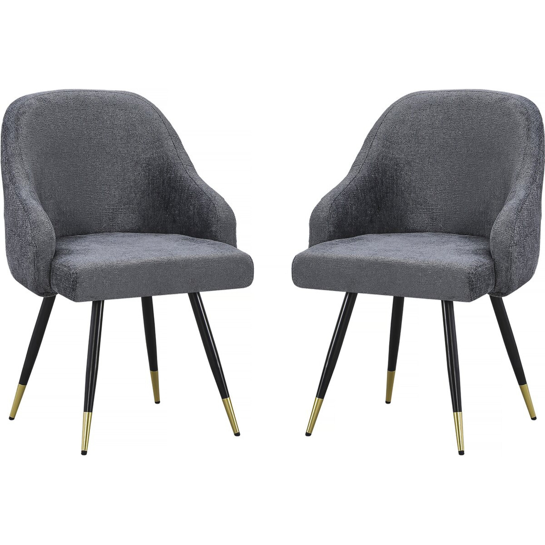 Lot de 2 chaises en tissu "Harmony" - 54 x 57 x 90 cm - Gris