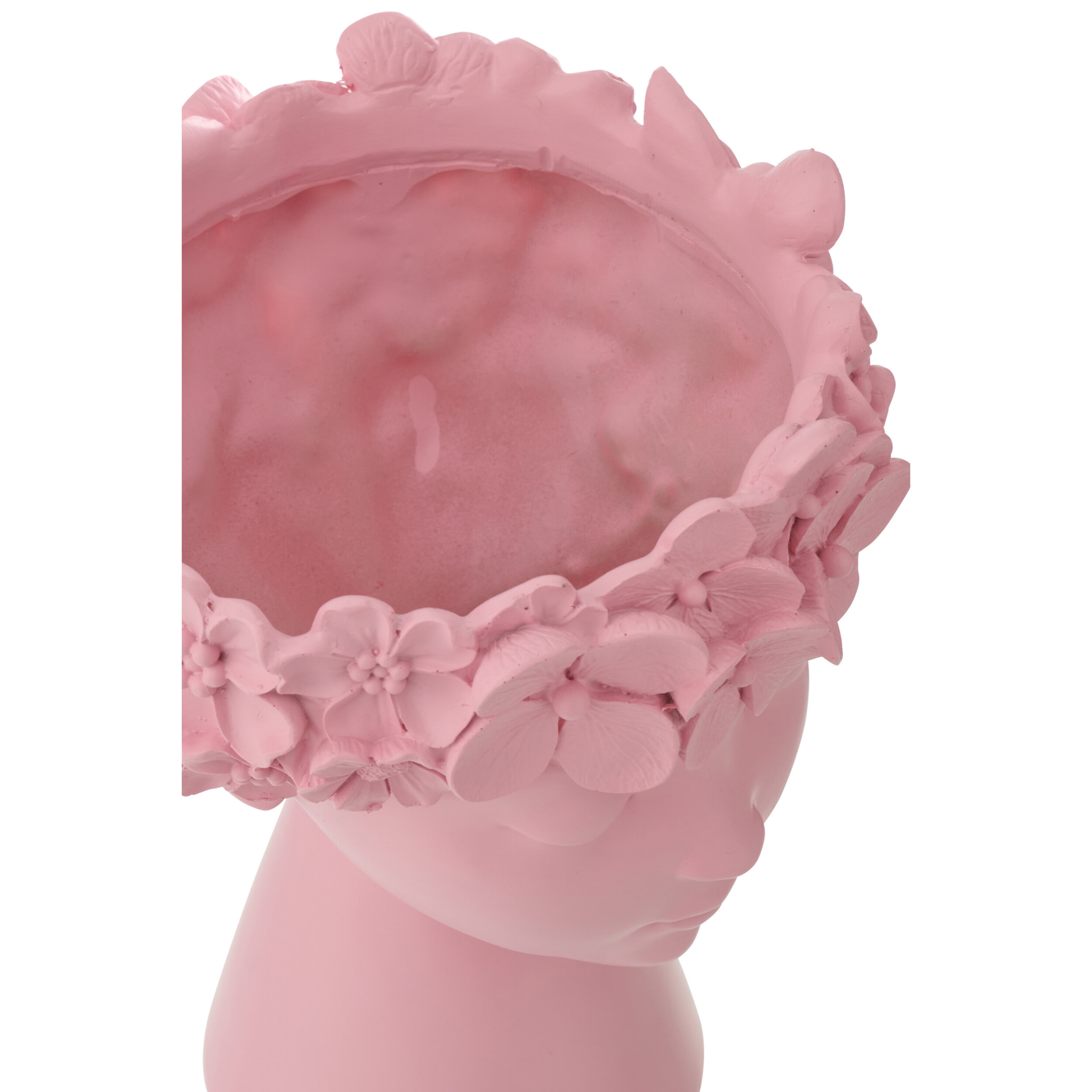 J-Line Cache-Pot Tête - polyrésine - rose clair - small