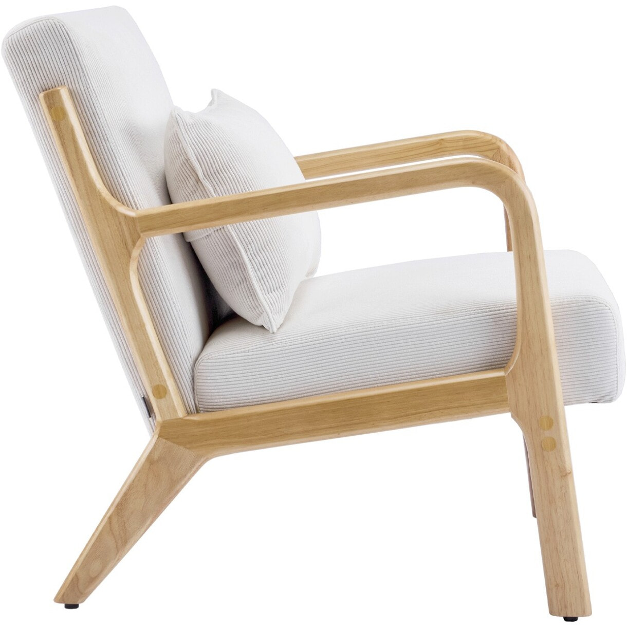 Fauteuil en bois et velours côtelé - LANNA