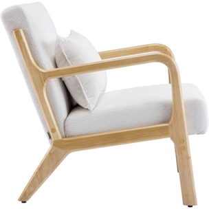 Fauteuil en bois et velours côtelé - LANNA