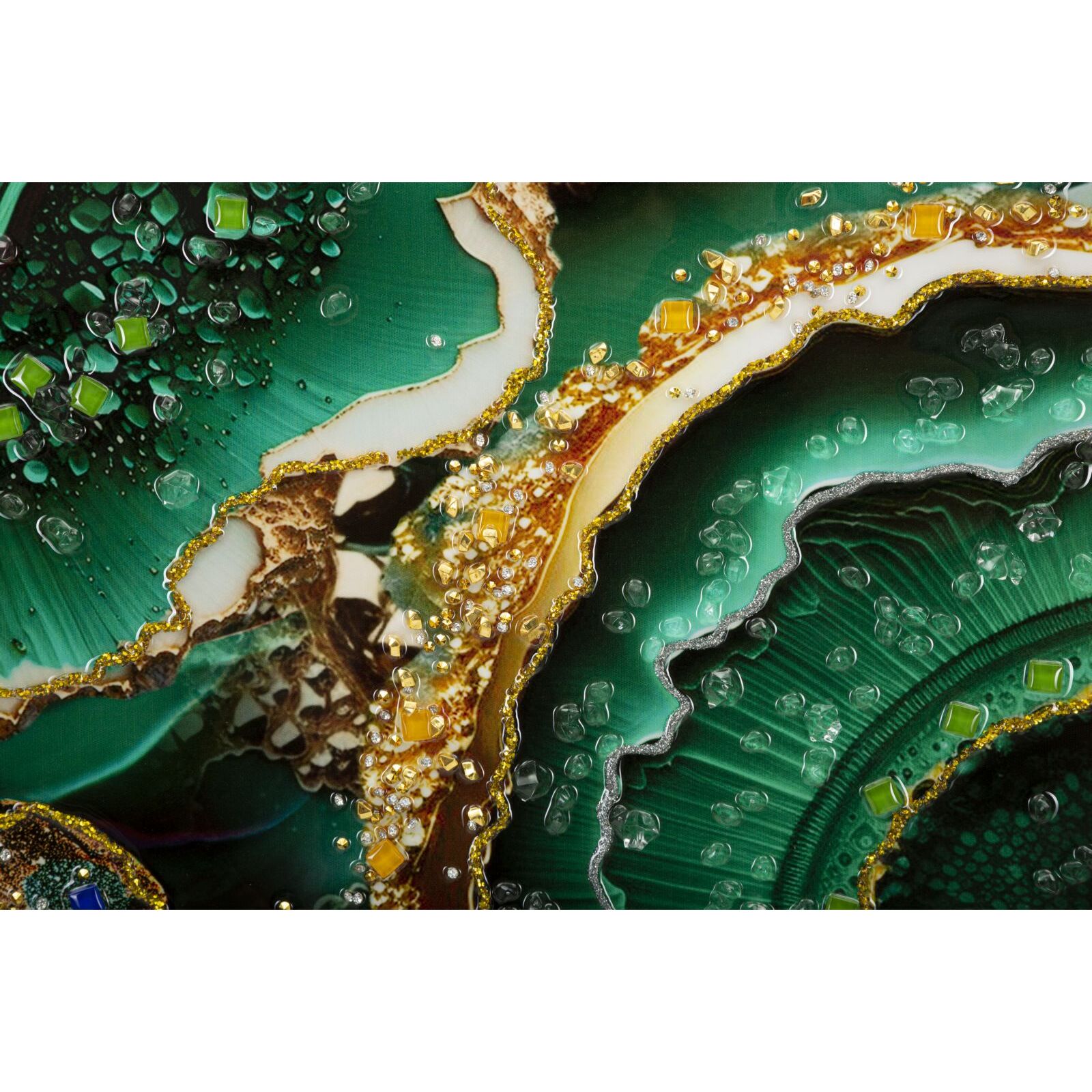 DIPINTO SU TELA LACCATO SMERALDY -A- C/CORNICE CM 82X4X62