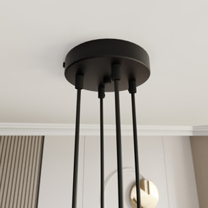 Lampada a sospensione MOTIF in acciaio nero e oro