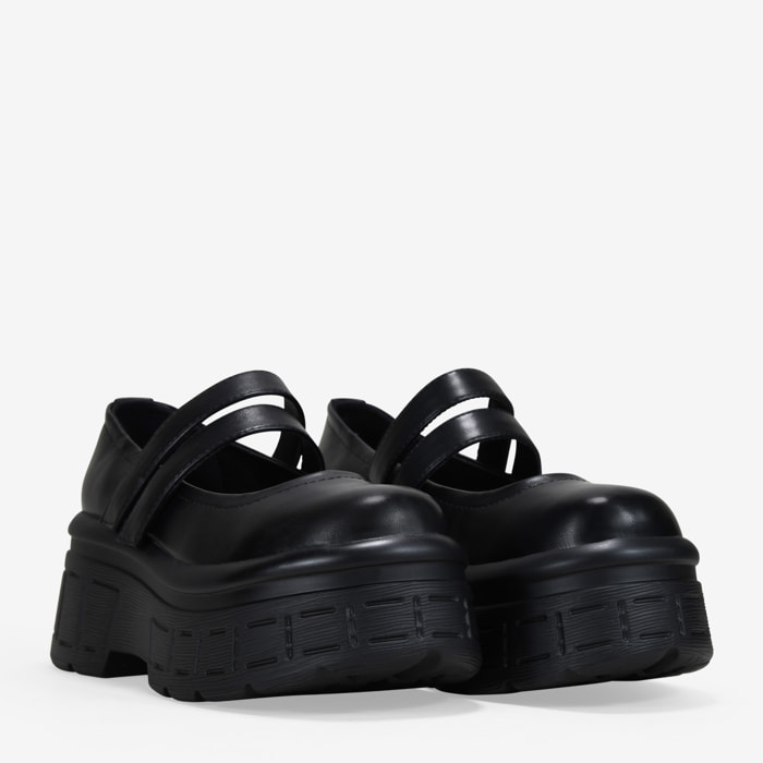 Bailarinas de plataforma negras con cierre fácil