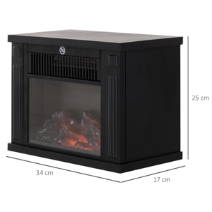 Chimenea Eléctrica Portátil Mini Estufa Calefactor 600/1200W Llama Decorativa