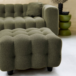 Pouf, repose-pieds pour canapé 3 places Leon bouclette texturée LEON