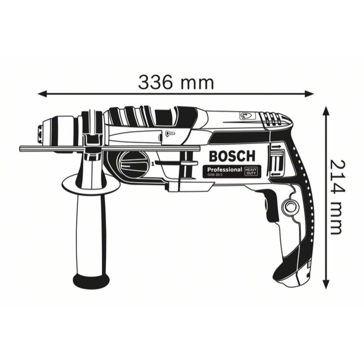 Perceuse à percussion GSB 20-2 BOSCH 850W + L-Case - 060117B400