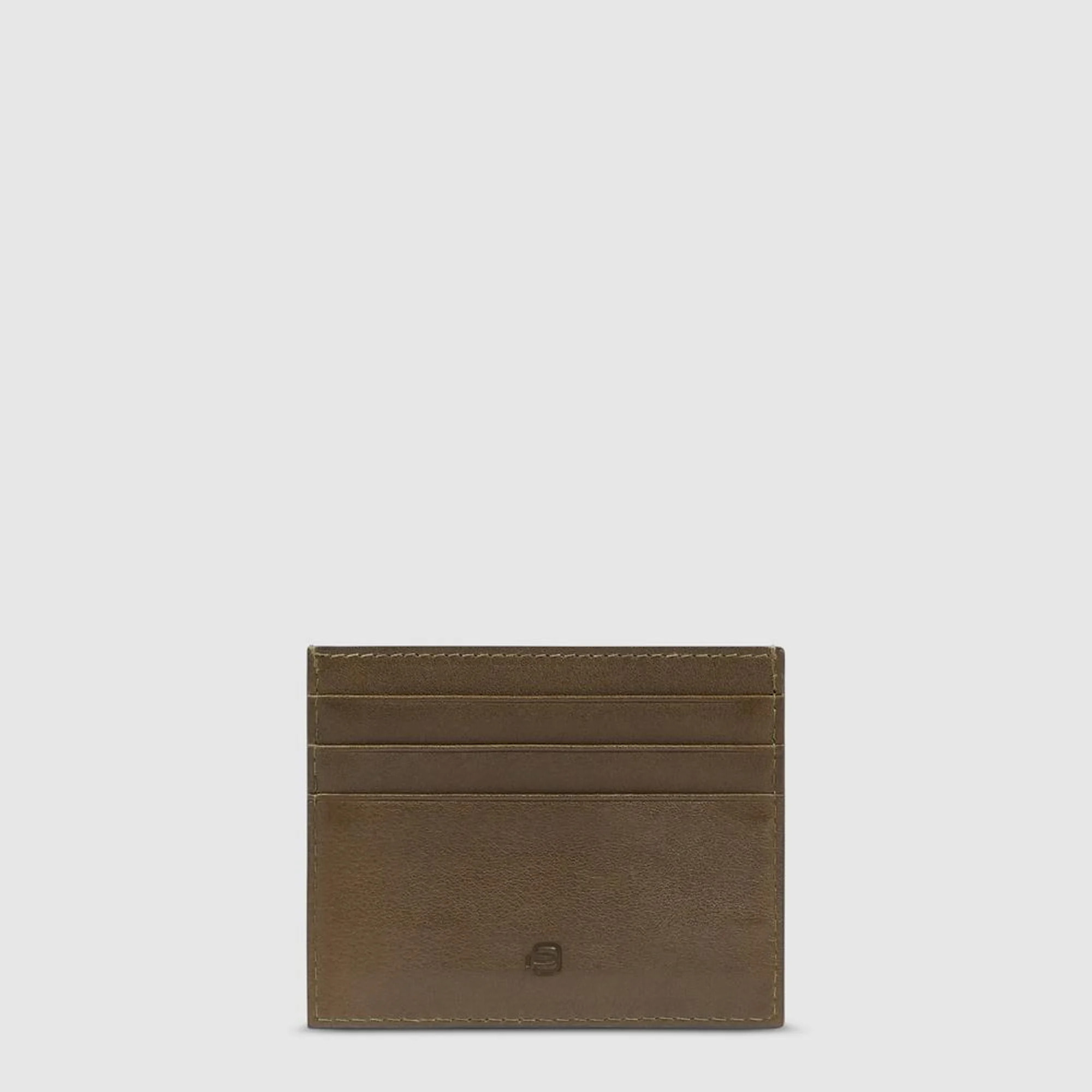 Piquadro Portacarte di credito sottile in pelle, schermato con protezione RFID