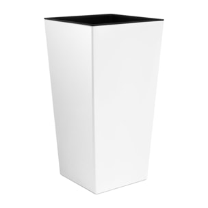 2 unidades de macetero zanvic urbi 26,6 litros de plástico fower pot con interior liner 27 x 27 x 50 cm blanco