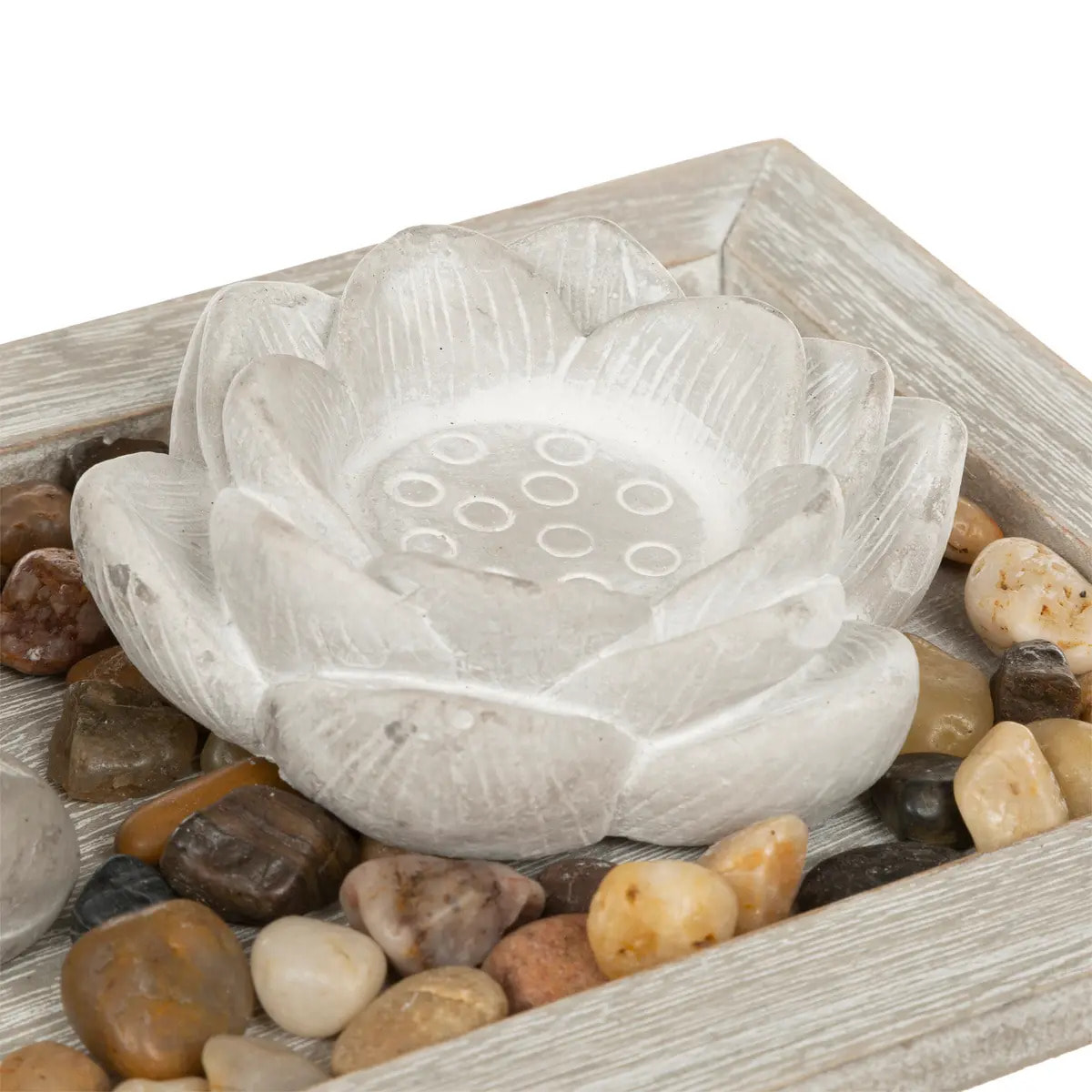 Jardin zen "Padmavati" - ciment et bois - gris - 33x14 cm