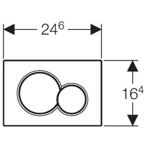 Sigma01 Plaque de déclenchement double touche, Chrome mat (Sigma01-E)