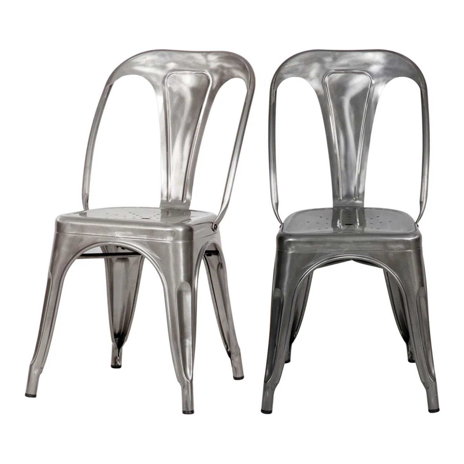 Lot de 2 chaises en métal chromé - Indus