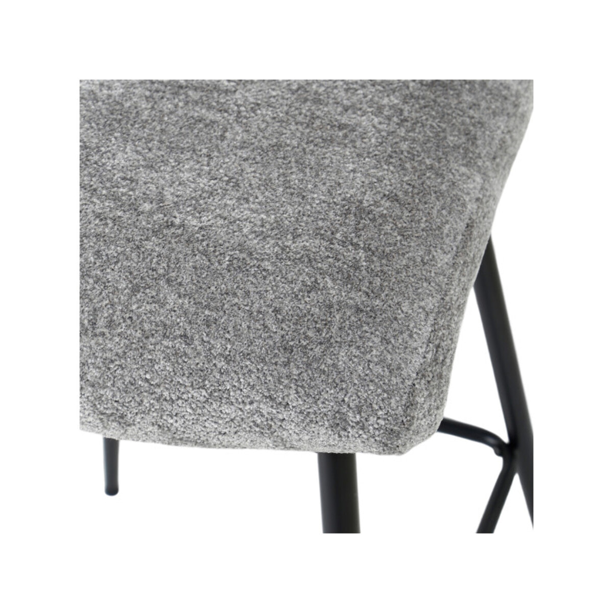 Tabouret de bar rembourré en tissu avec pied métal noir - LILA