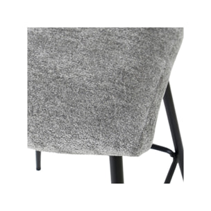 Tabouret de bar rembourré en tissu avec pied métal noir - LILA