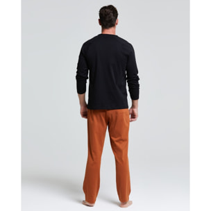 Pigiama lungo cotone interlock Arachide