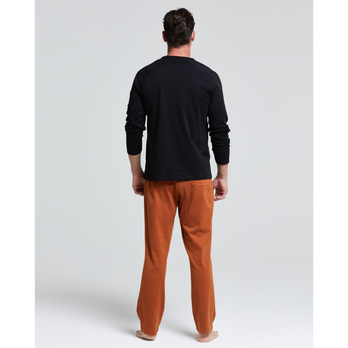 Pigiama lungo cotone interlock Arachide