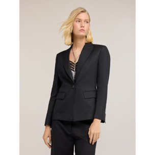 Motivi - Blazer de mezcla de lino y lyocell - Negro
