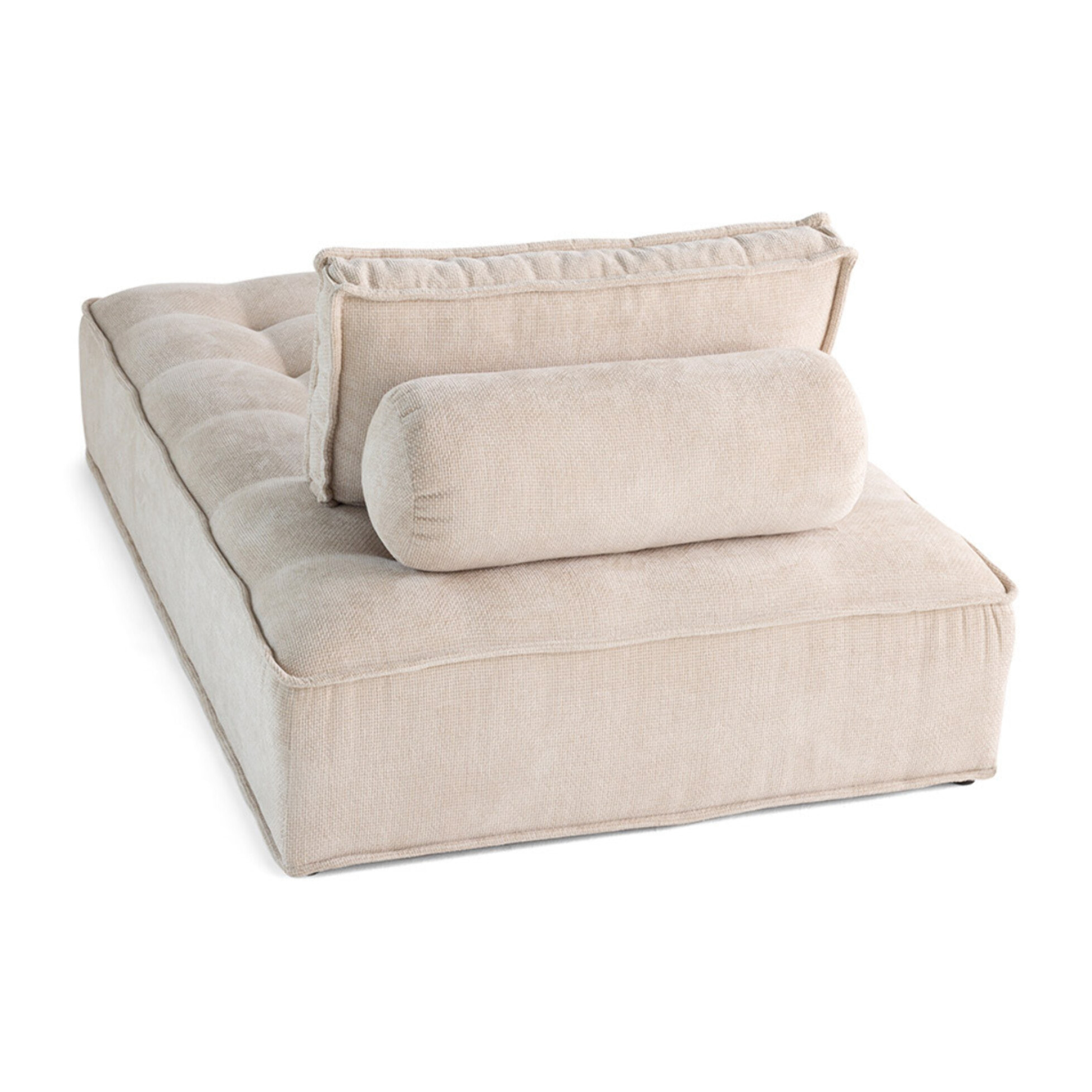 Marisol - module d'assise méridienne - velours texturé - Beige