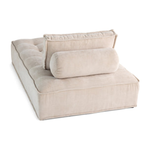 Marisol - module d'assise méridienne - velours texturé - Beige