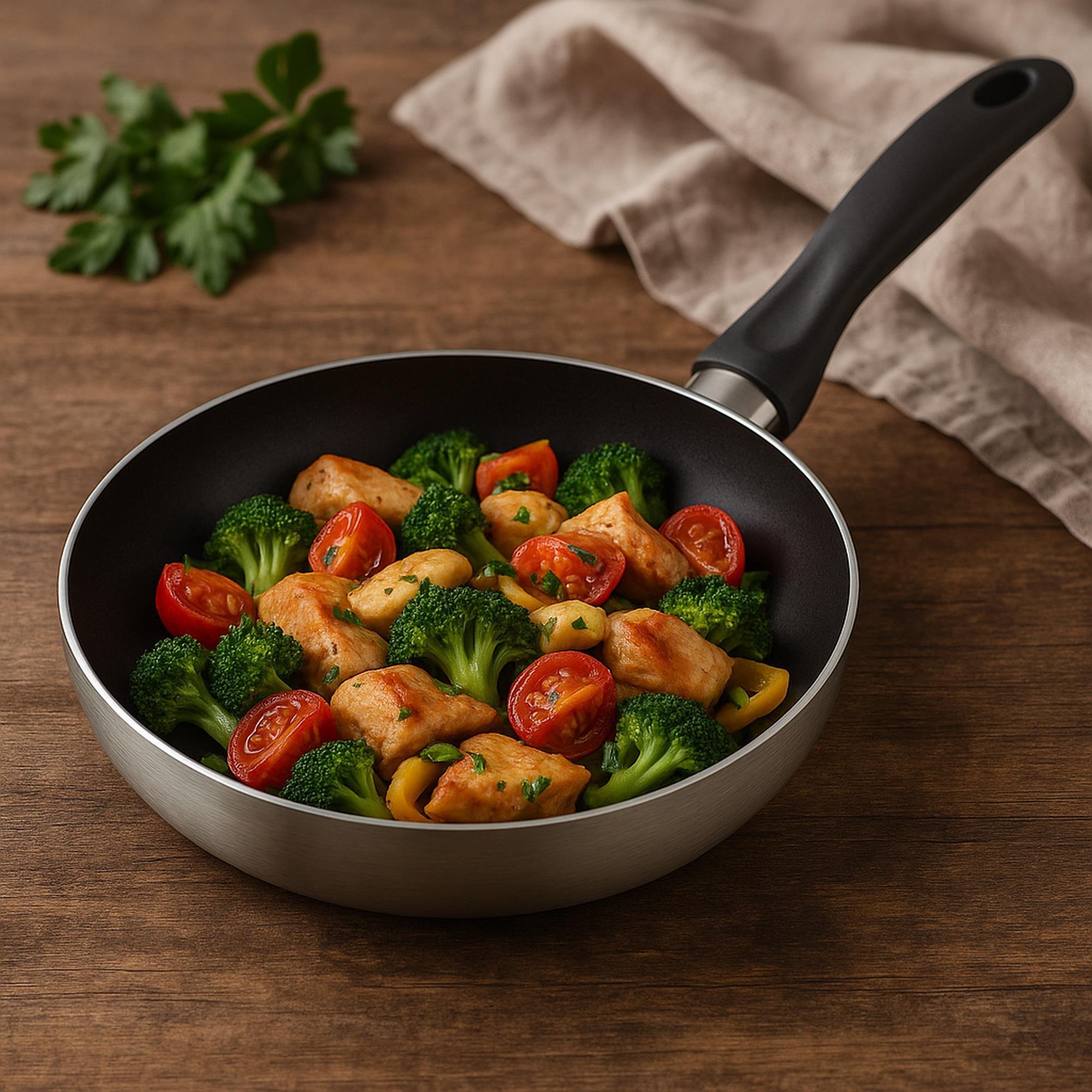 set de 3 sartenes ø16ø20ø24cm de aluminio prensado en gris metalizado