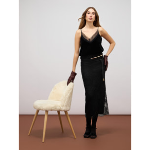 Oltre - Lace pencil skirt - Negro