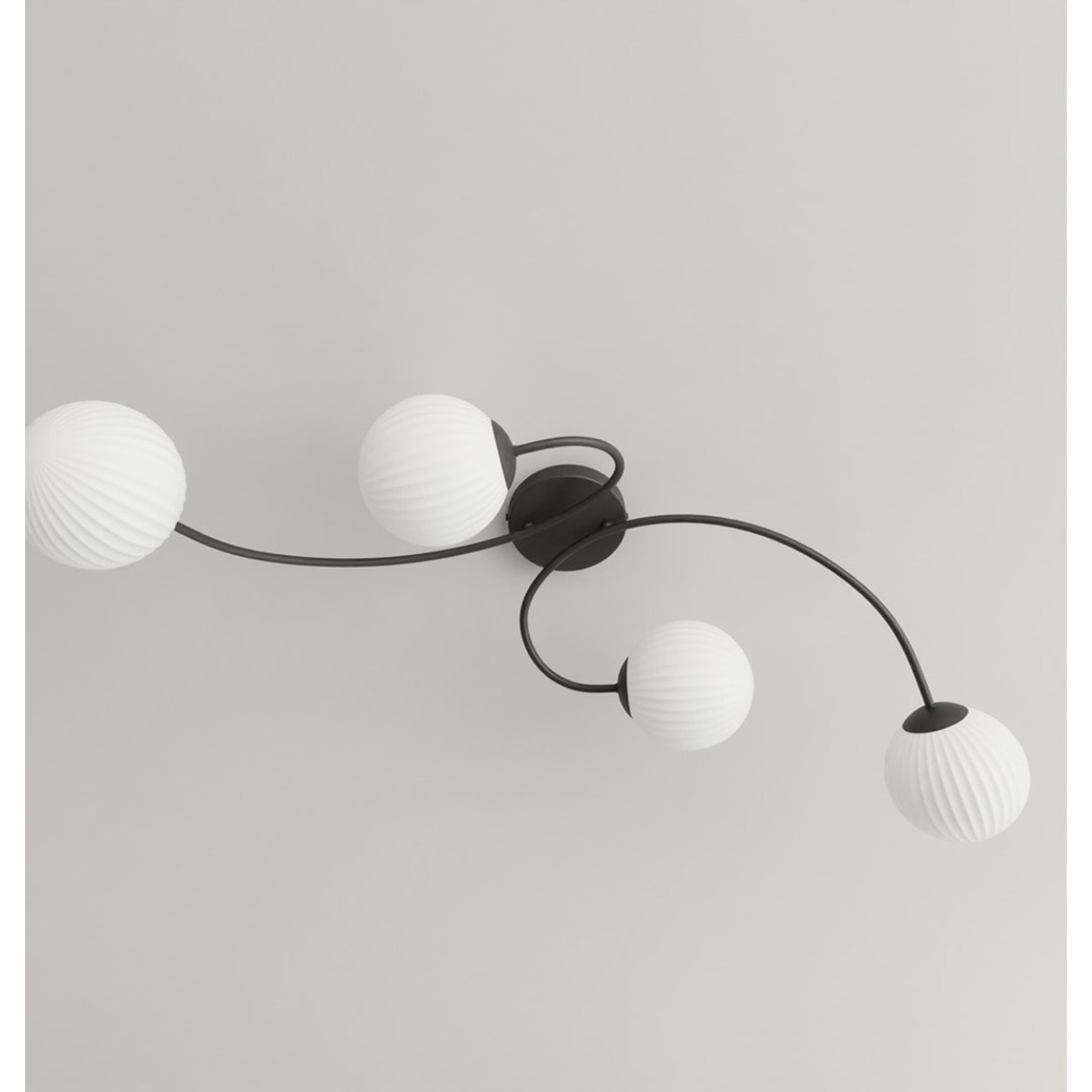 Lampada a sospensione Vibra in acciaio nero e vetro