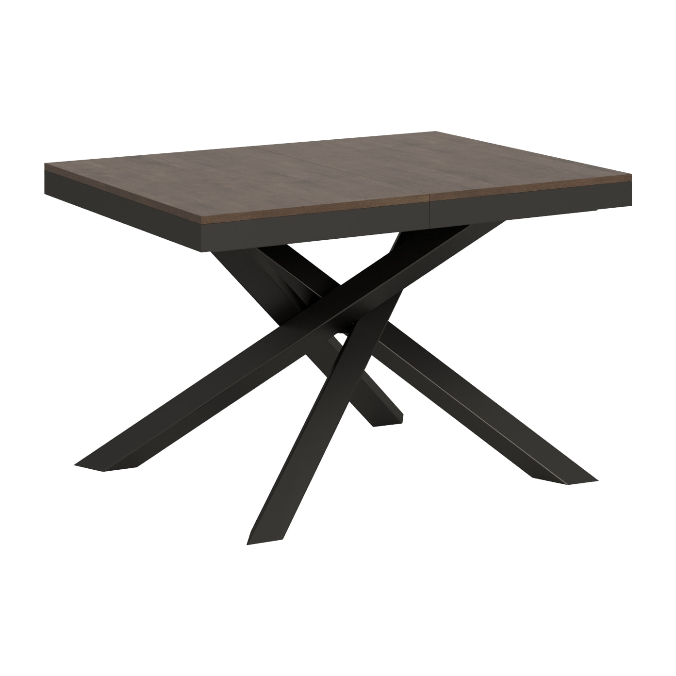 Table extensible 90x120/224 cm Volantis Evolution Noyer cadre Anthracite