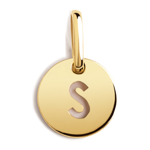 Charm Mini Medallion Letter Argento Placcato Oro