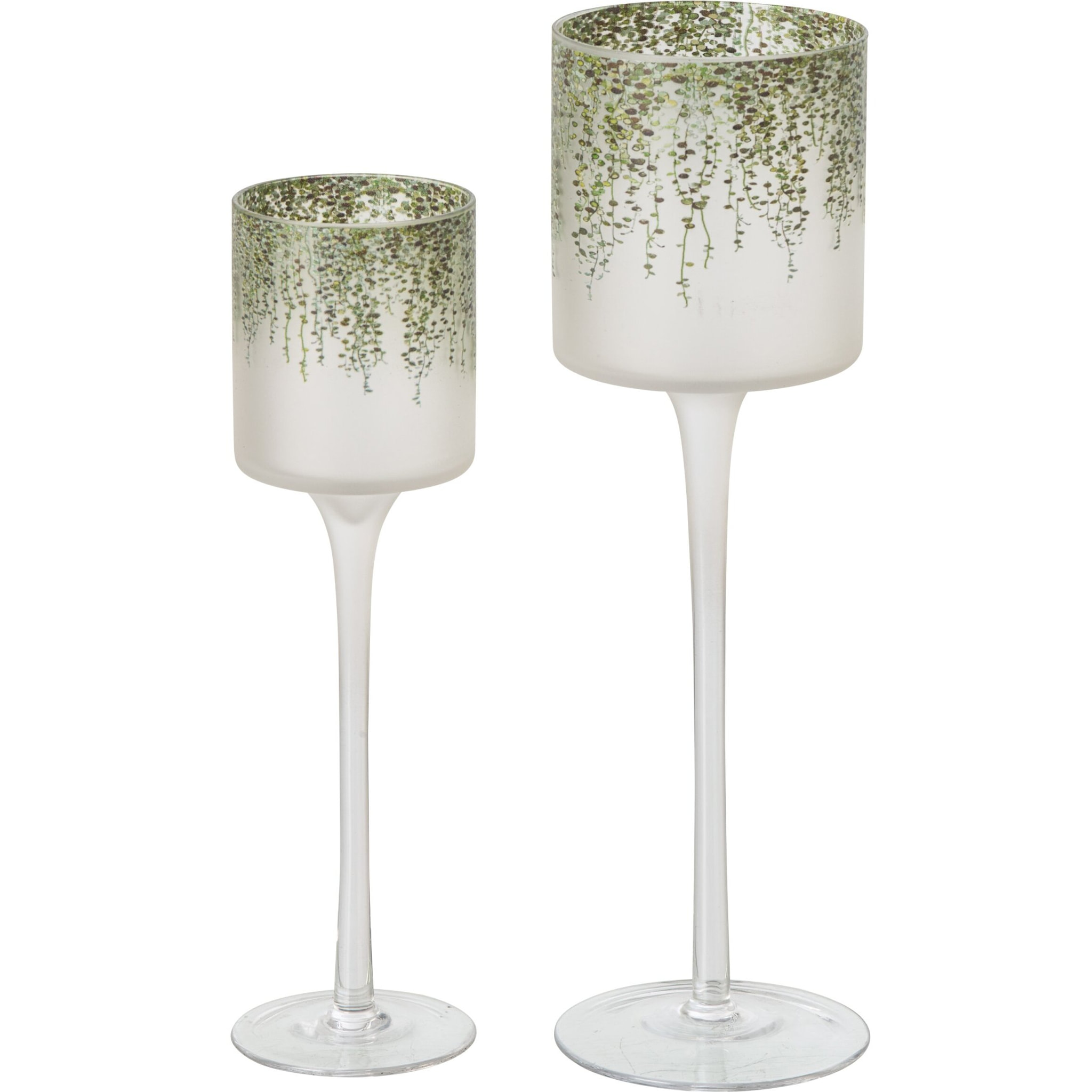 J-Line photophore sur base - verre - vert foncé/transparent - large