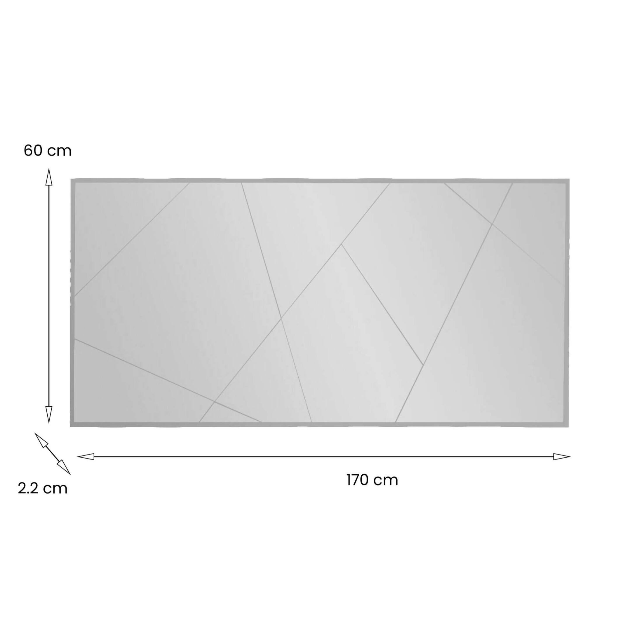 Specchio Dpessott, Specchiera, Articolo d'arredo a muro, Decorazione con specchio, 60x2h170 cm, Bianco