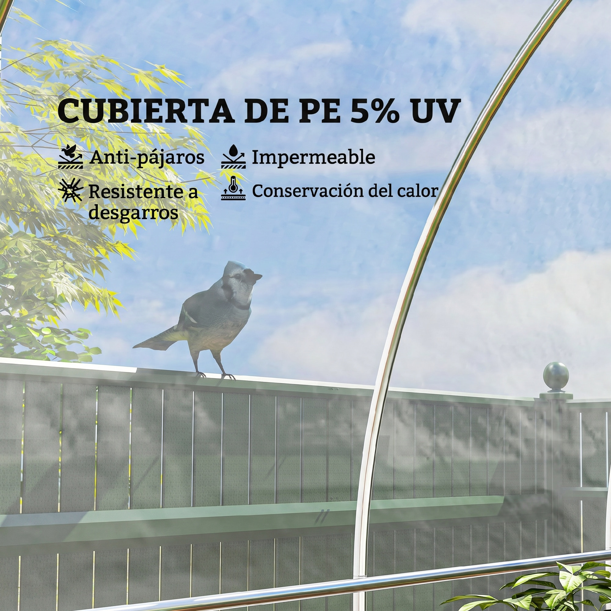 Outsunny Plástico Invernadero Transparente, 6x10 m, Cubierta de Repuesto para Invernadero de Polietileno, Resistente al Agua, para Huerto, Plantas, Agricultura, Jardín