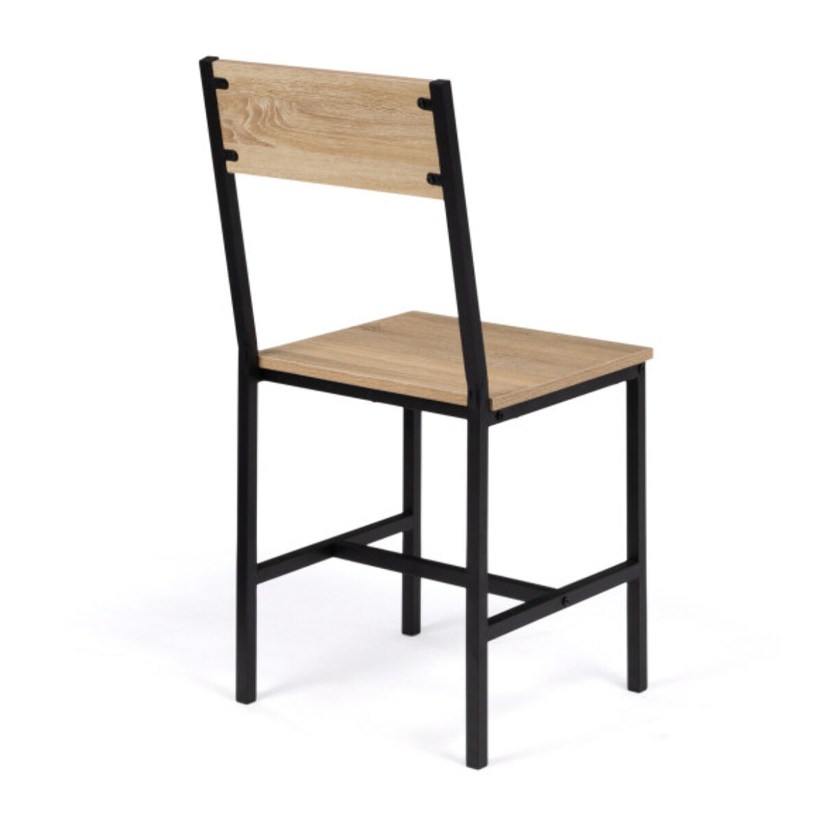 Chaises Memphis en bois et pieds métal - Bois et noir