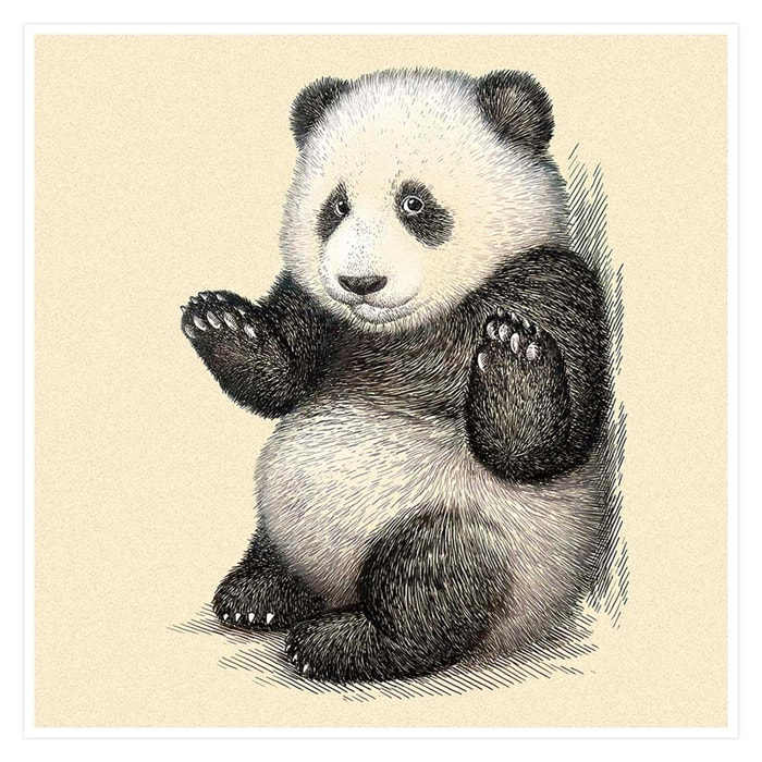 Affiche enfant Affiche illustration vintage panda Affiche seule