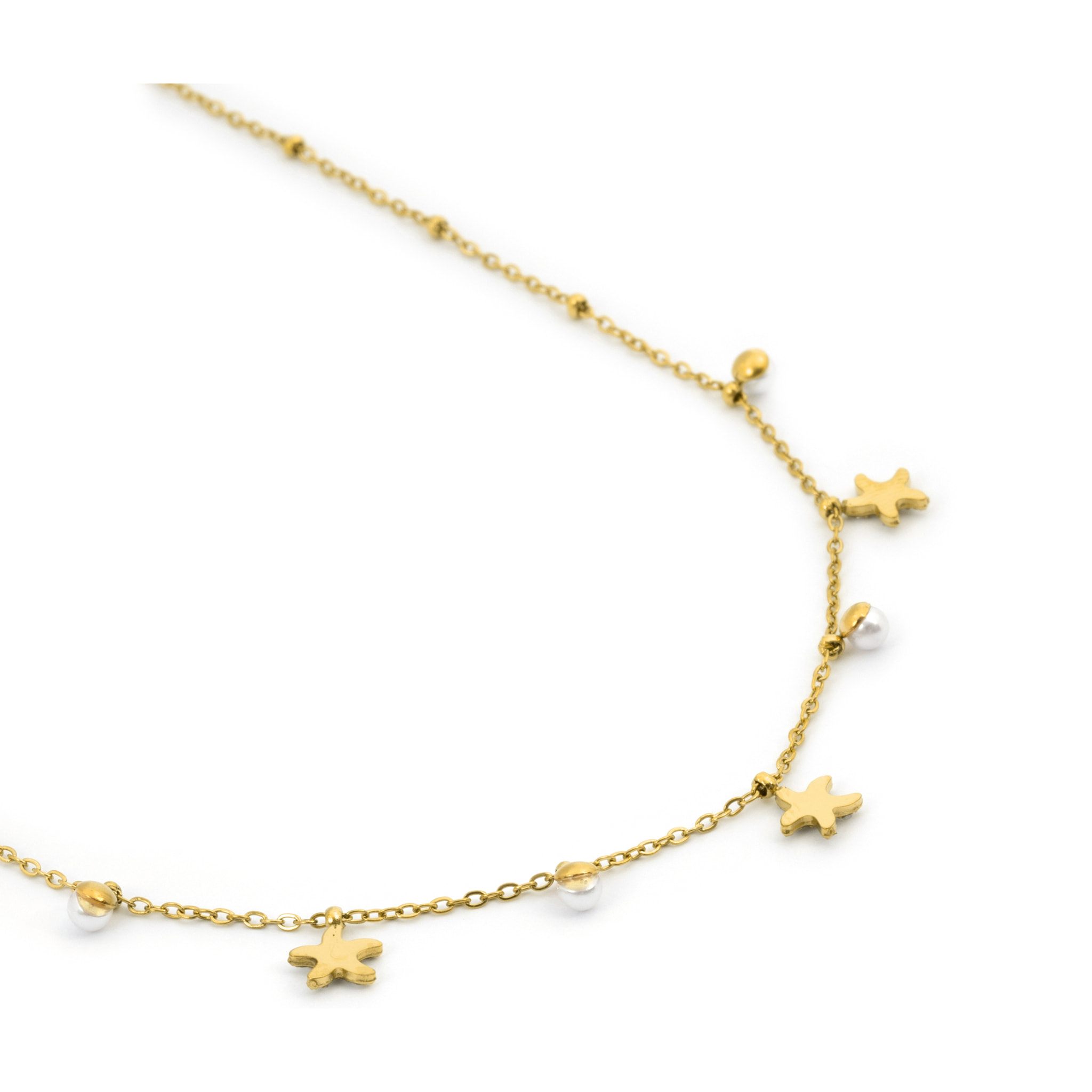 Collar de Aleación de Metal y Circonita Brillante acabado en oro amarillo de 18k