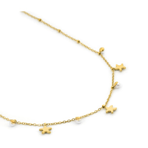 Collar de Aleación de Metal y Circonita Brillante acabado en oro amarillo de 18k