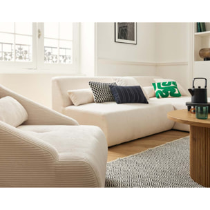 Onyx - canapé modulable d'angle réversible 4 places - en velours côtelé - Beige