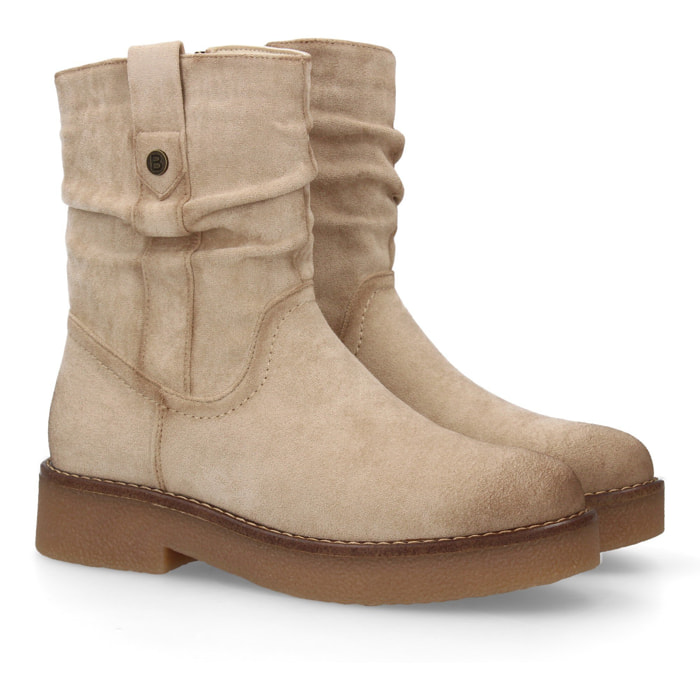 Botines planos para Mujer, cómodos y elegantes, diseño moderno con caña arrugada