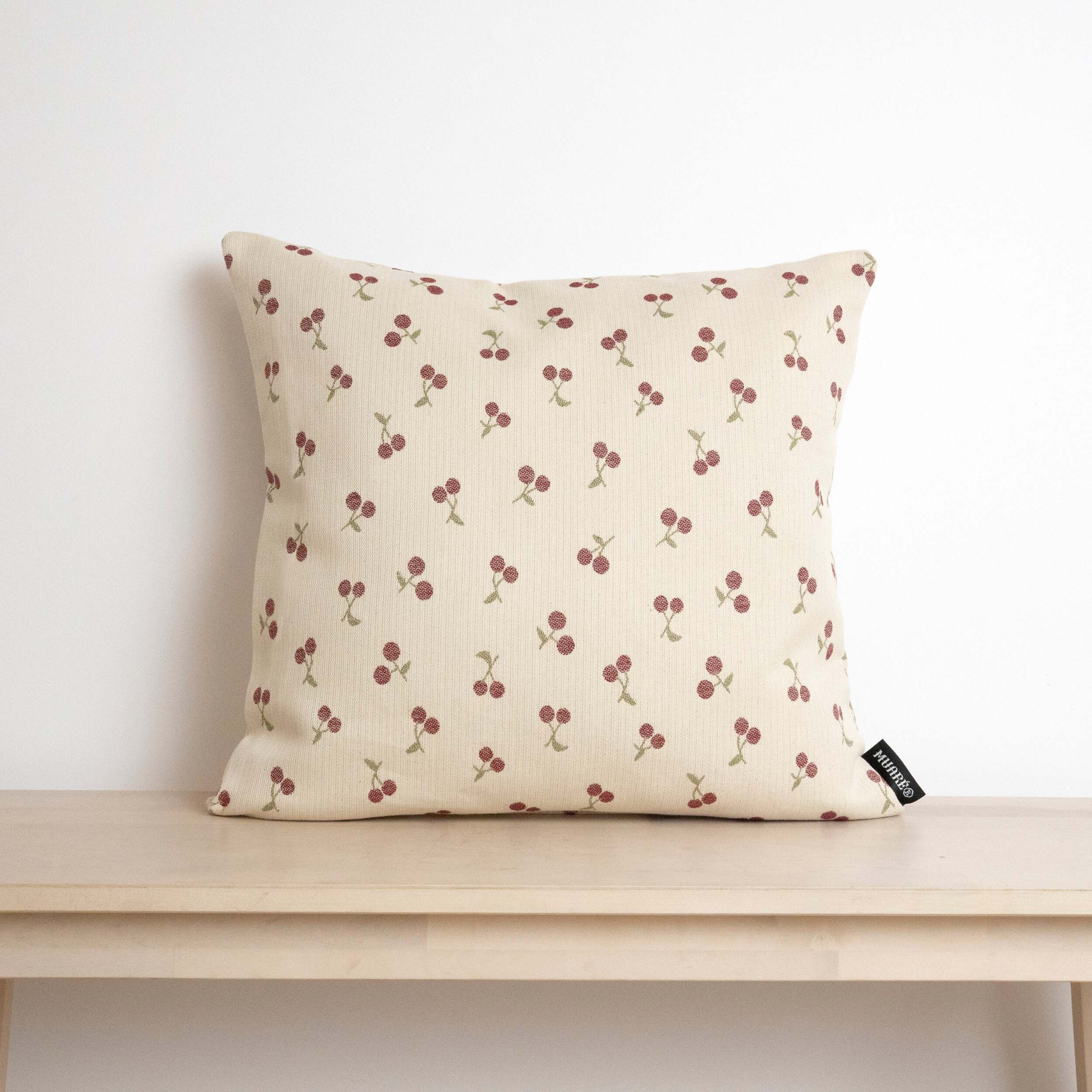Housse de coussin jacquard 45x45 cm Cerises
