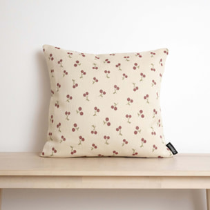 Housse de coussin jacquard 45x45 cm Cerises
