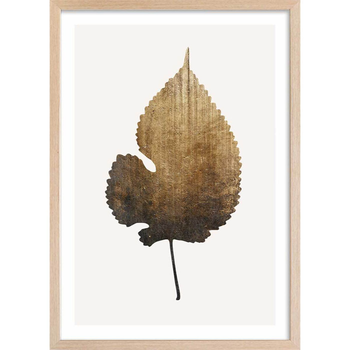 Poster sauvage dorée Affiche + cadre en bois - Chêne