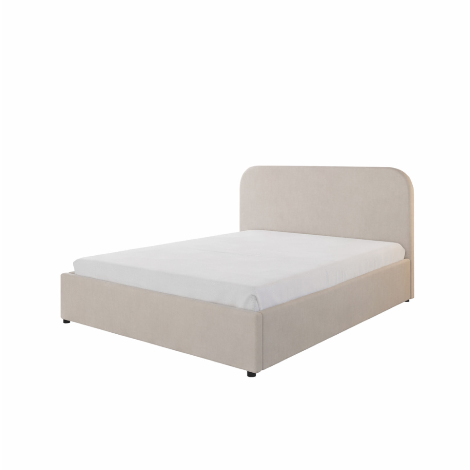 MENDOZA Lit avec coffre de rangement 140x190cm velours beige