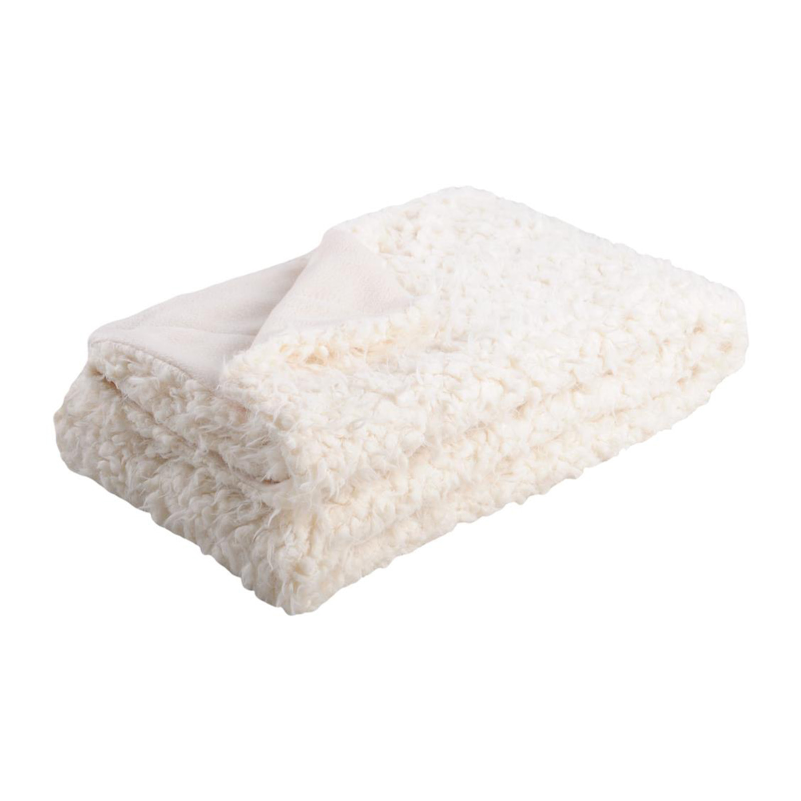 Plaid avec  - Effet Poil de Mouton - Blanc