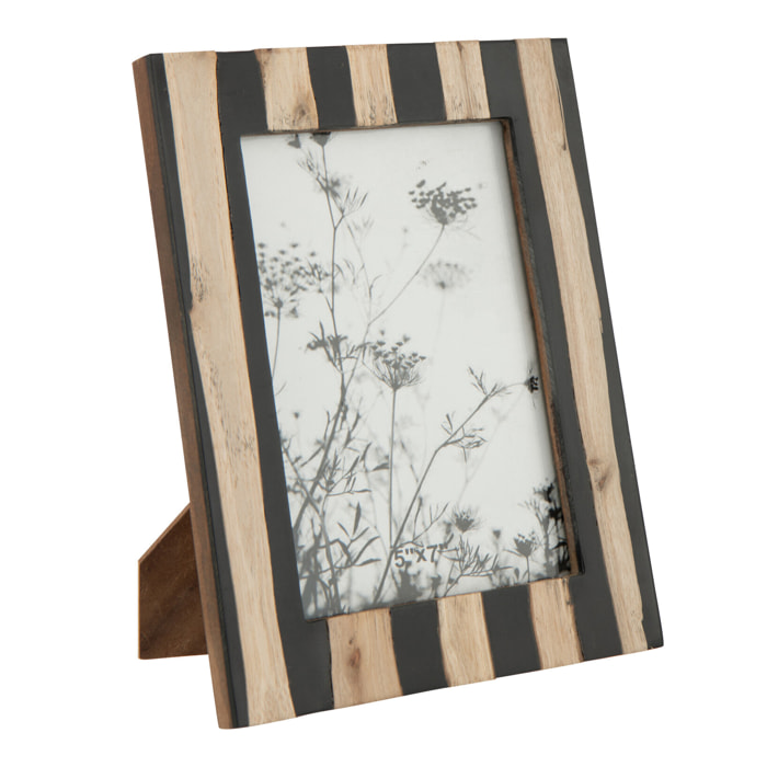 J-Line cadre photo - bois - noir/or - large